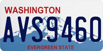 WA license plate AVS9460