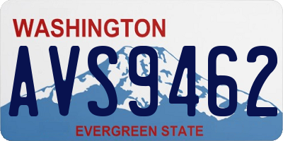 WA license plate AVS9462