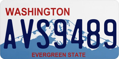 WA license plate AVS9489