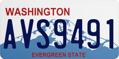 WA license plate AVS9491