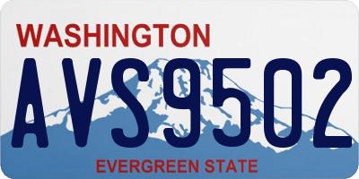 WA license plate AVS9502