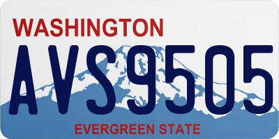 WA license plate AVS9505