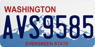 WA license plate AVS9585