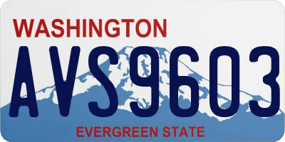 WA license plate AVS9603