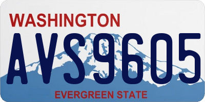 WA license plate AVS9605