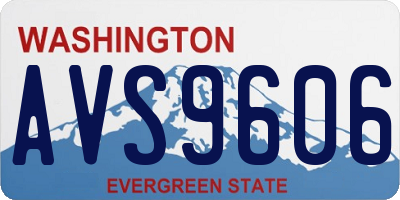 WA license plate AVS9606