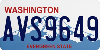 WA license plate AVS9649