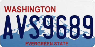 WA license plate AVS9689