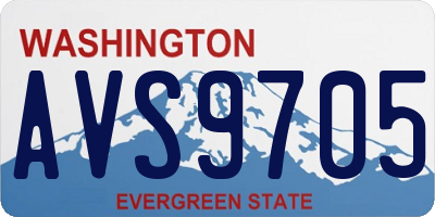 WA license plate AVS9705