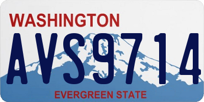 WA license plate AVS9714