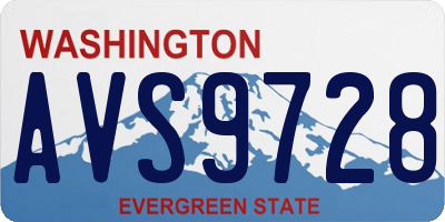 WA license plate AVS9728