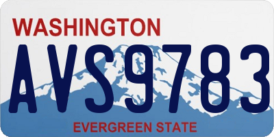 WA license plate AVS9783