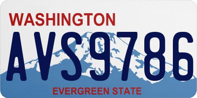WA license plate AVS9786