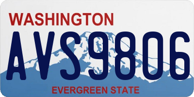 WA license plate AVS9806