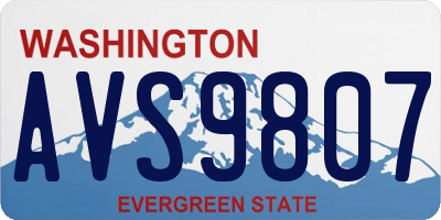 WA license plate AVS9807