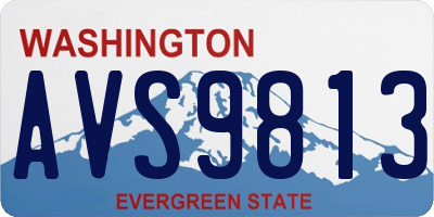 WA license plate AVS9813