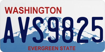 WA license plate AVS9825