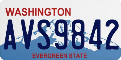 WA license plate AVS9842