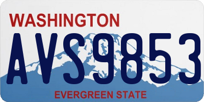 WA license plate AVS9853
