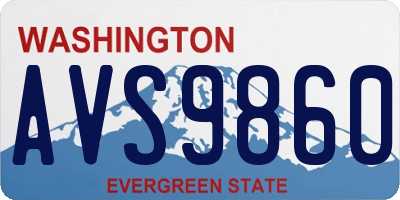WA license plate AVS9860