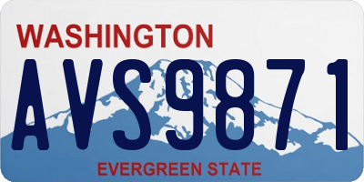 WA license plate AVS9871