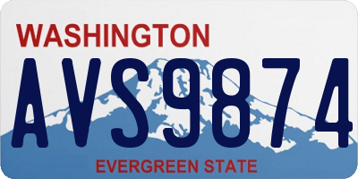 WA license plate AVS9874