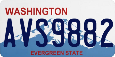 WA license plate AVS9882