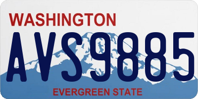 WA license plate AVS9885