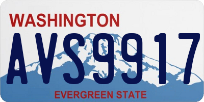 WA license plate AVS9917