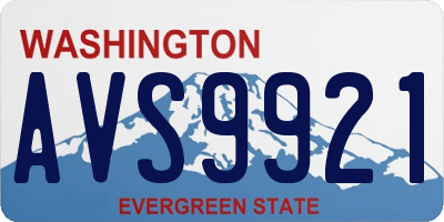 WA license plate AVS9921