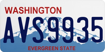 WA license plate AVS9935