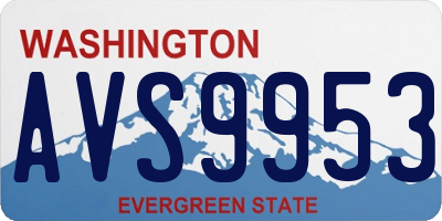 WA license plate AVS9953