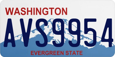 WA license plate AVS9954