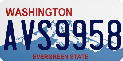 WA license plate AVS9958