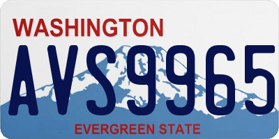 WA license plate AVS9965