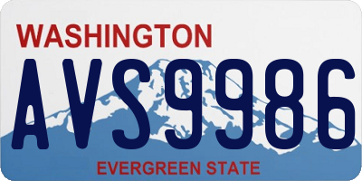 WA license plate AVS9986