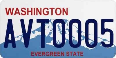 WA license plate AVT0005
