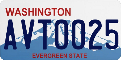 WA license plate AVT0025