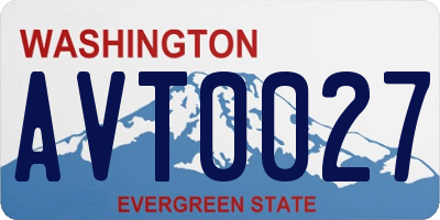 WA license plate AVT0027