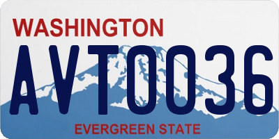 WA license plate AVT0036