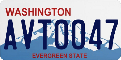 WA license plate AVT0047