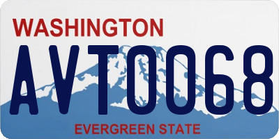 WA license plate AVT0068