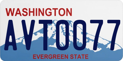 WA license plate AVT0077