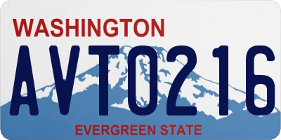 WA license plate AVT0216