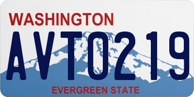 WA license plate AVT0219