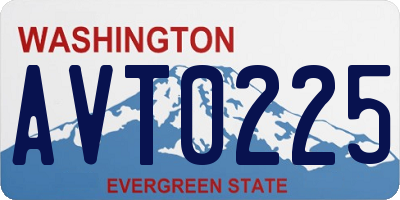 WA license plate AVT0225