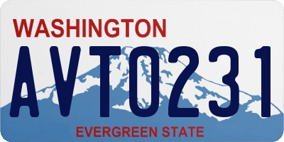 WA license plate AVT0231