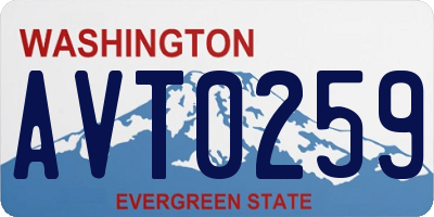 WA license plate AVT0259