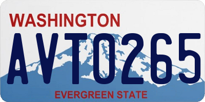 WA license plate AVT0265