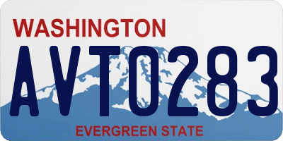 WA license plate AVT0283
